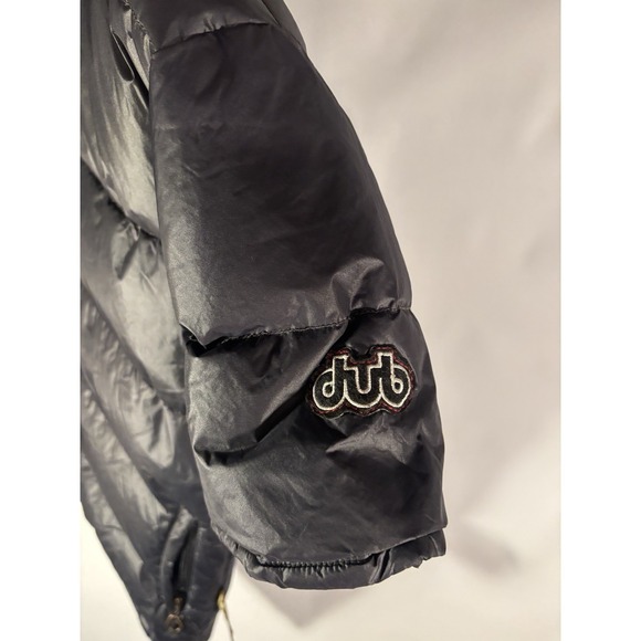 Vtg "Dub 68 Remix Series" Black Short Sleeve Rapper Puffer Jacket Men's L Y2k - Picture 6 of 16